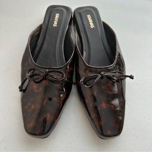 KAANAS Woman Size 9 Black Red Animal Print Flat SLIDES SLIP Shoes Casual Sandal